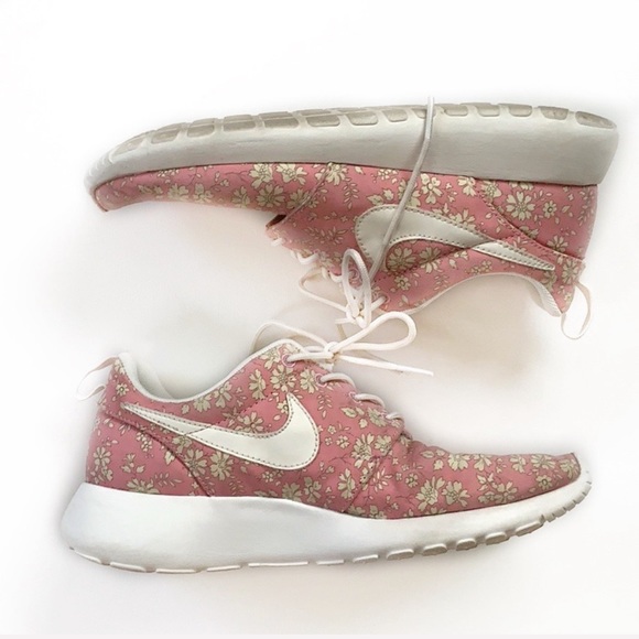 pink floral nike shoes